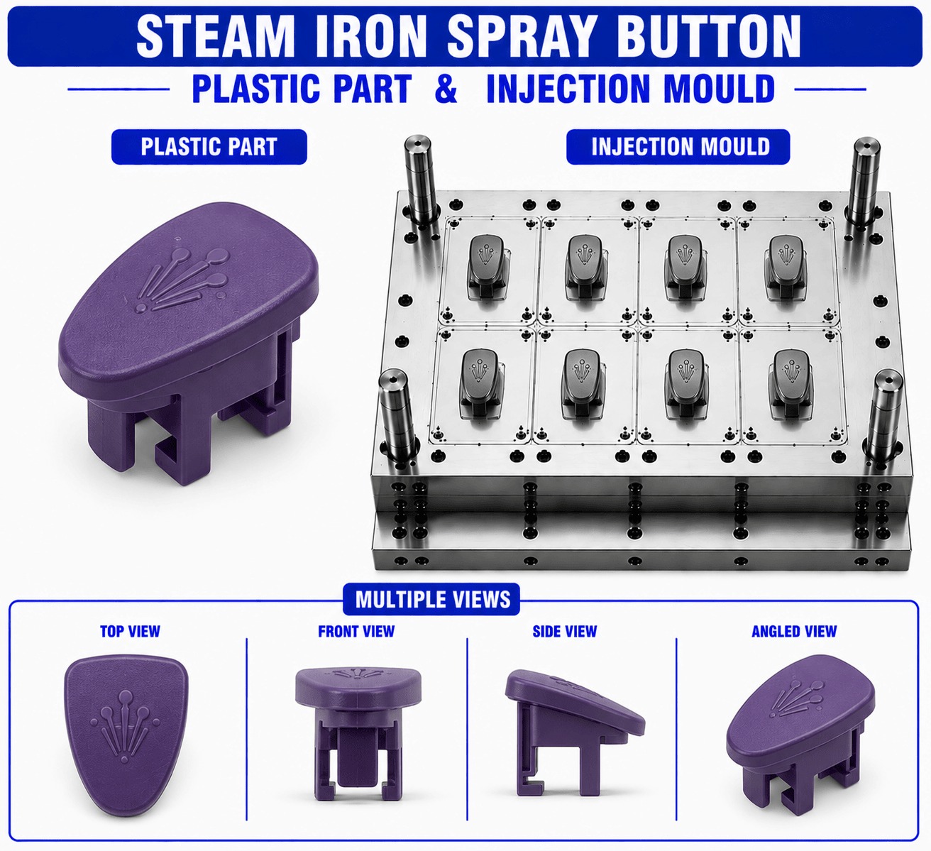 Steam Iron Plastic Spray Button Mould and Moulding Service